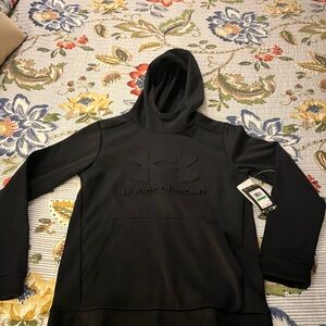 Boys Under Armour Black Hoodie YXL NWT